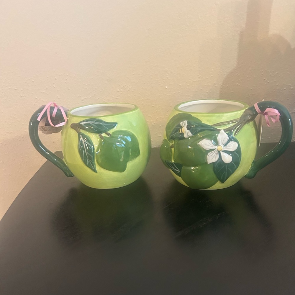 Blue Sky Green Spring Mugs